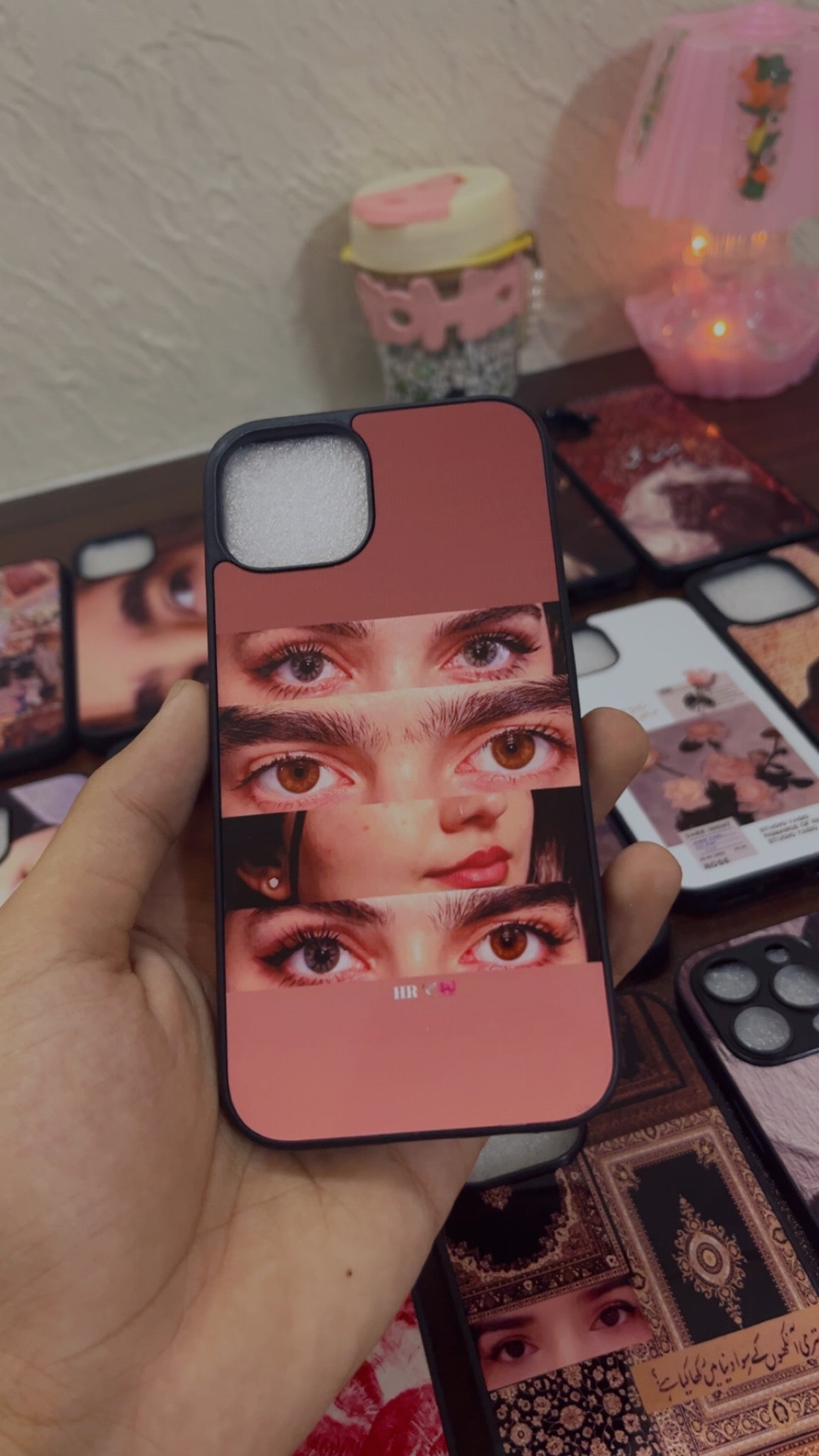 👀 Eye Contact Aesthetic Case 🖤 With customise charm