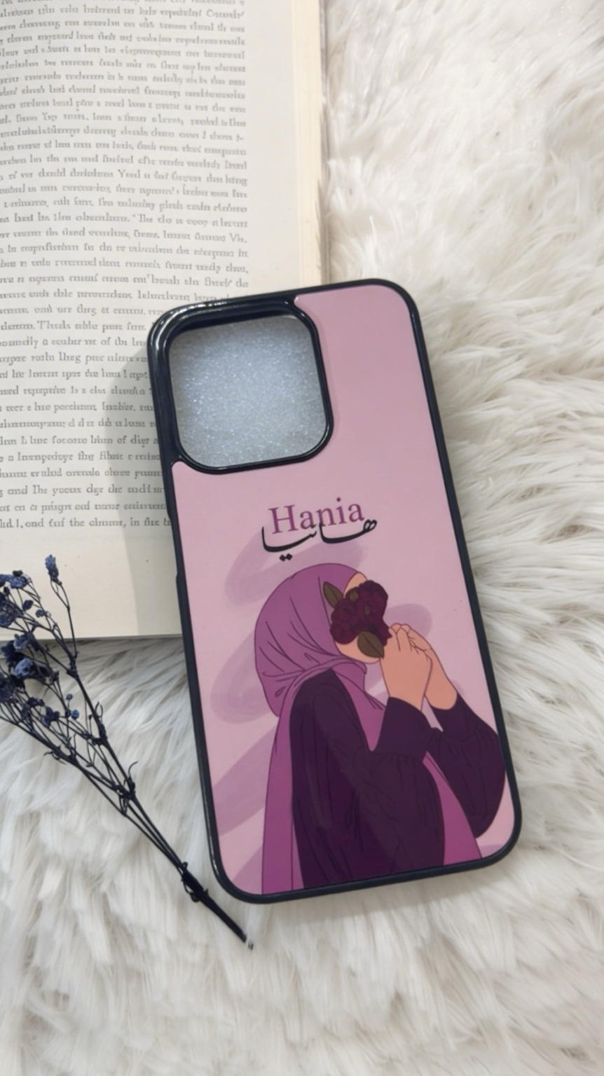Elegant Hijab Girl Customized Case 💜 With customise charm
