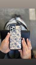 Blue Floral Elegance Case With Customise Charm