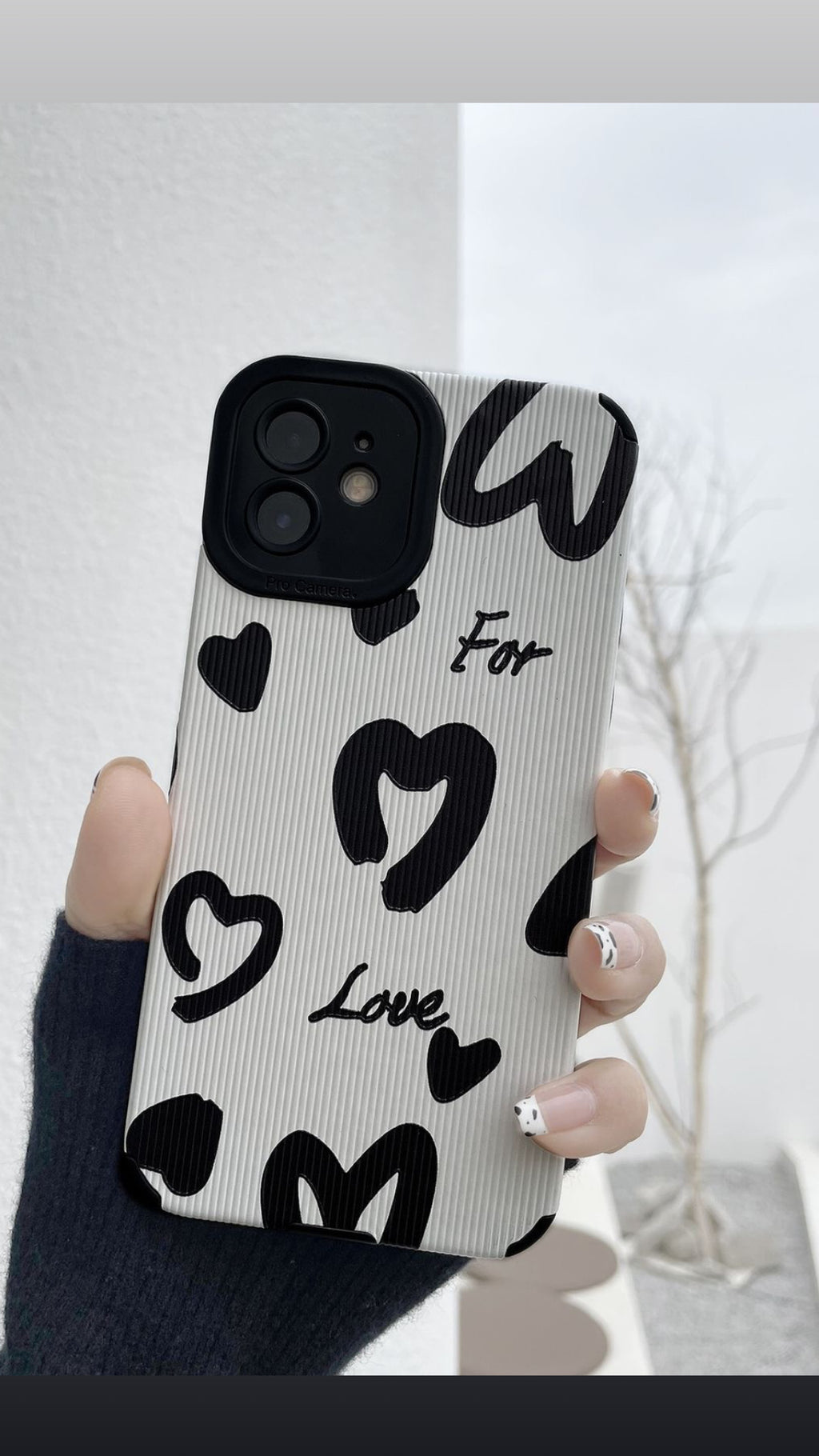 Black Hearts Aesthetic Case With Customise Case