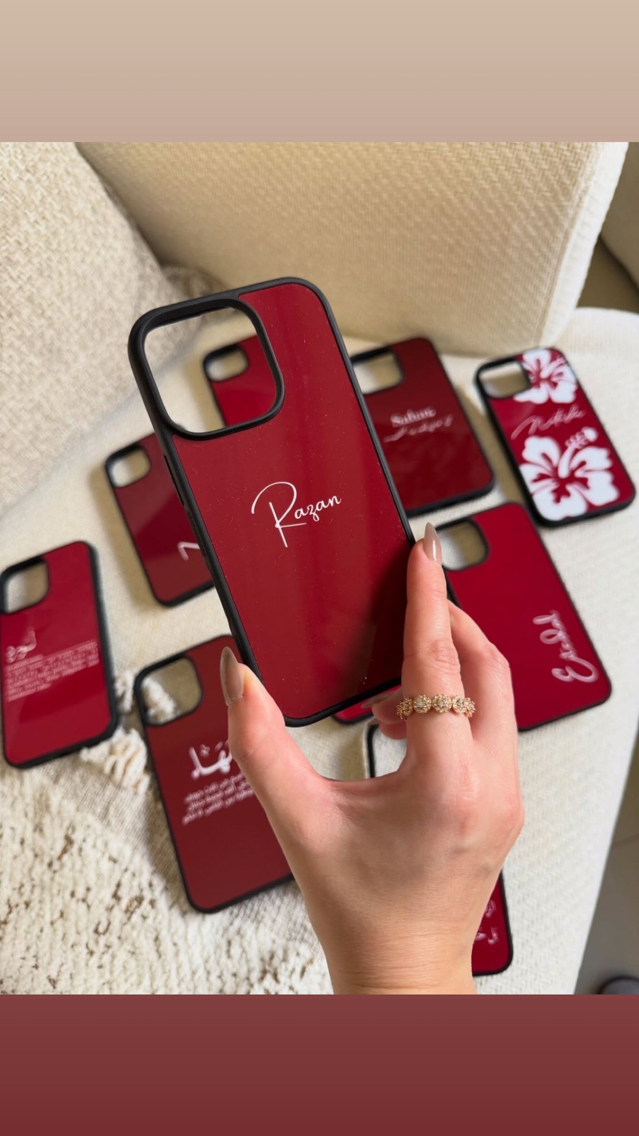 Crimson Custom Name Case With Customise Charm